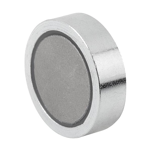 Magnet, samarium-cobalt, shallow pot, dia. 25 mm, not threaded